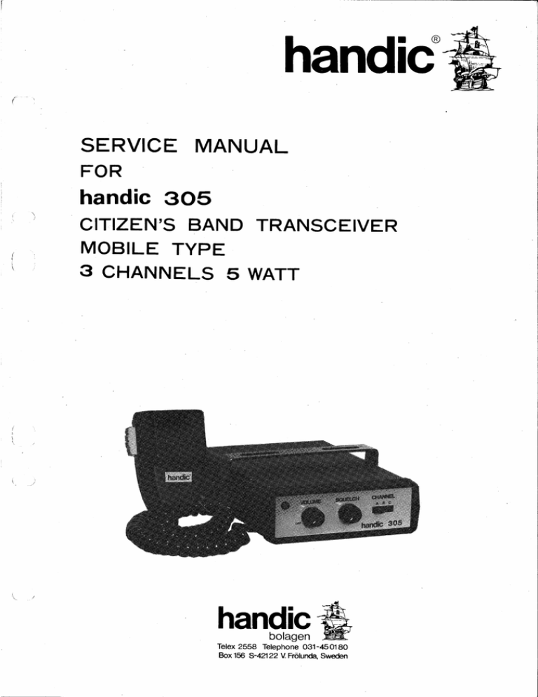 Service Manual Handic 305 Manualzz