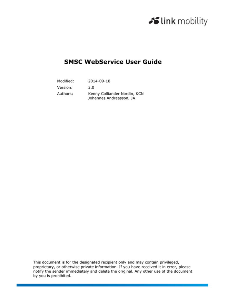 Smsc Webservice User Guide Manualzz