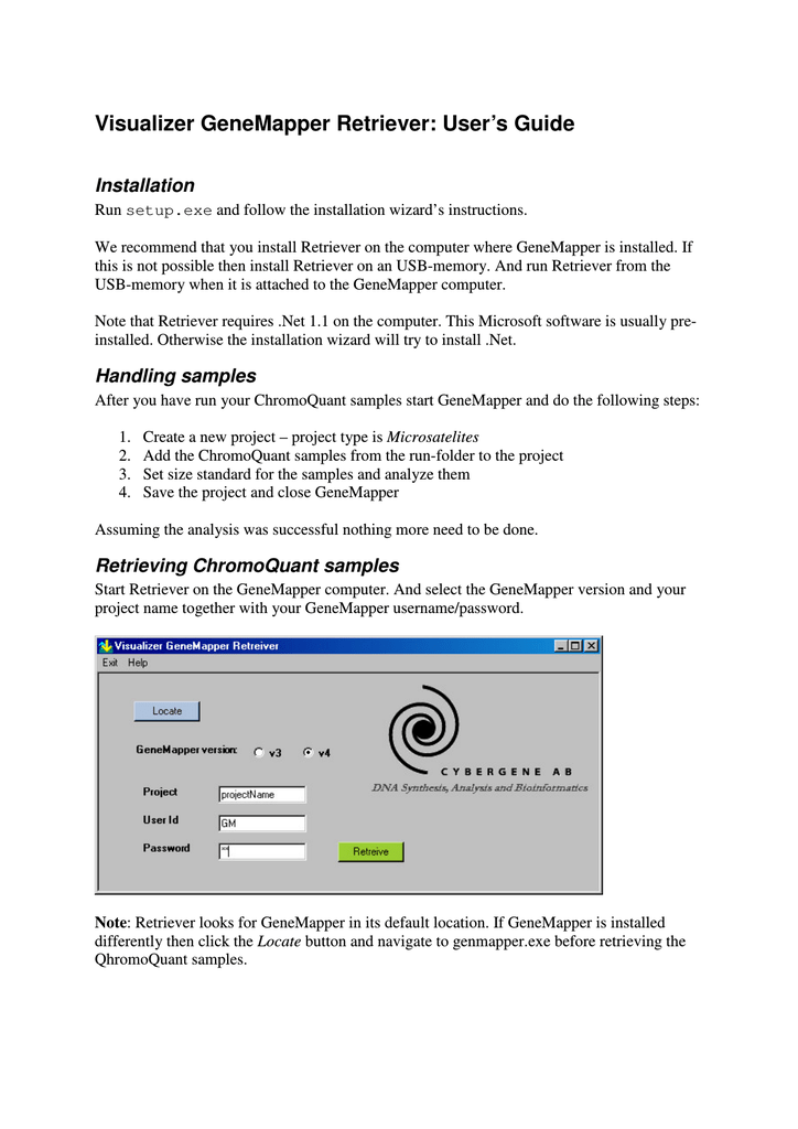 Visualizer Genemapper Retriever Users Guide Manualzzcom - 