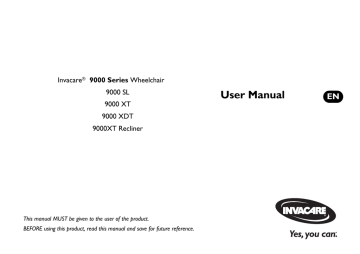 Invacare 9000XT RECLINER User manual | Manualzz