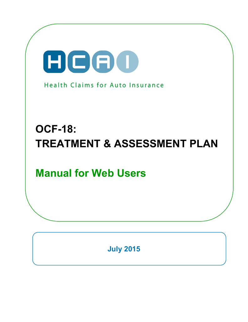 OCF18 Treatment Plan Web User Manual Manualzz