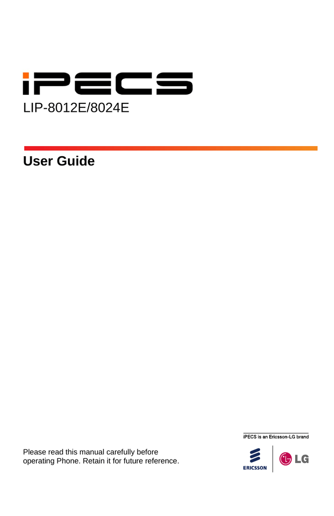 ipecs 300 manual Ip88xx ip phone user manual part one ericsson-lg co. , ltd.