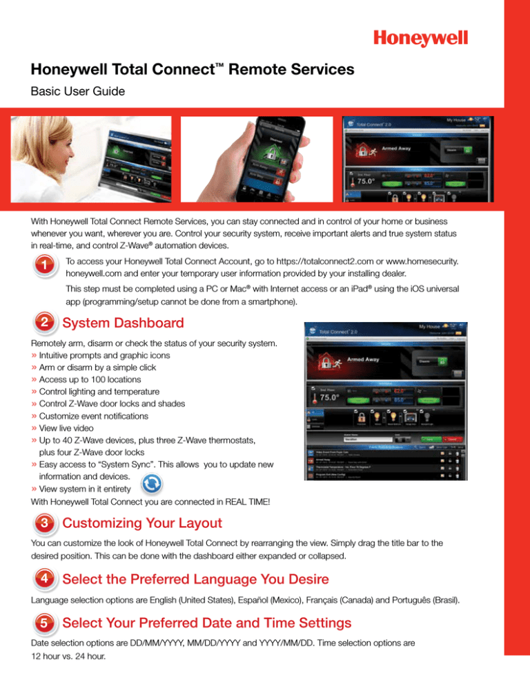 Honeywell Total Connect Basic User Guide, Brochure Manualzz