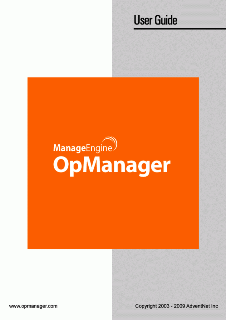 ManageEngine OpManager User Guide Manualzz