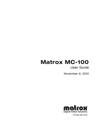 Matrox MC-100 User manual | Manualzz