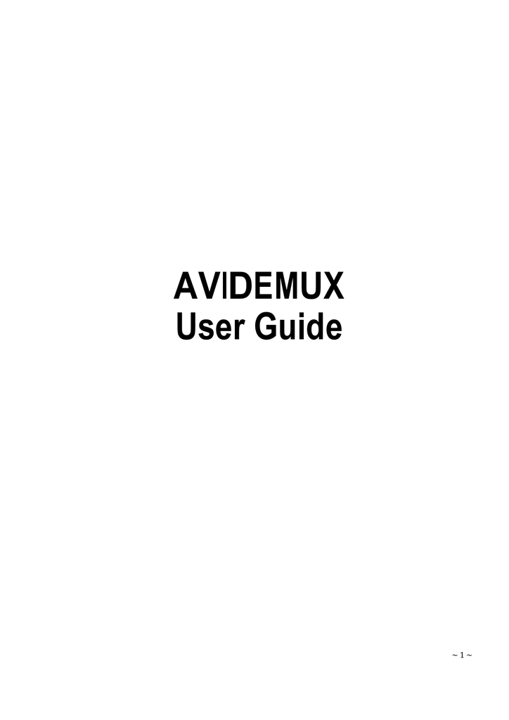 avidemux instructions