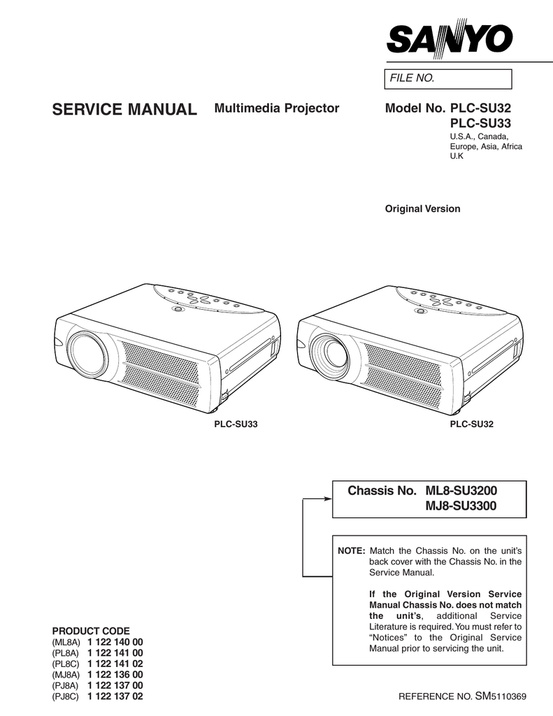 Sanyo Plc Su33 用户手册 Manualzz