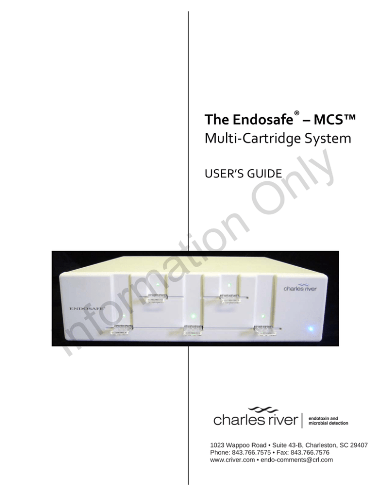 Endosafe®MCS™ User's Guide for Endotoxin (LAL) Testing, Gram Manualzz