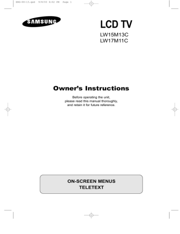 Samsung LW15M13C User manual | Manualzz