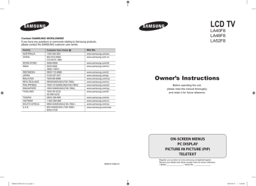 Samsung La52f81b User Manual Manualzz