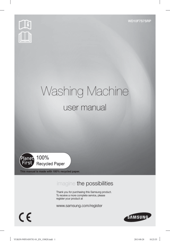 Samsung Wd10f7s7srp Sa User Manual Manualzz