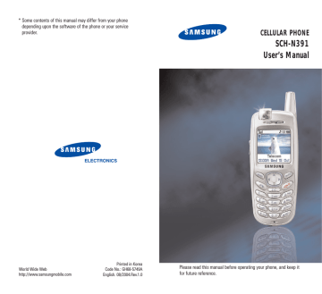 Samsung SCH-N391 User's Manual | Manualzz