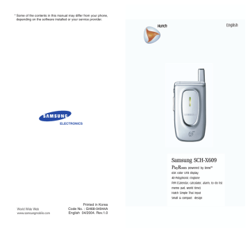 Samsung SCH-X609 User manual | Manualzz