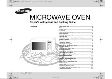 Samsung GE83ZL-E Instruction Booklet | Manualzz