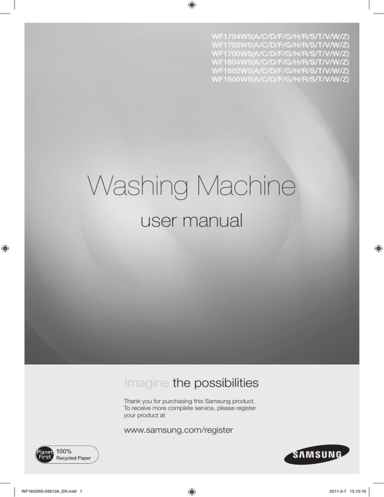 Samsung Wf1602w5v Xtc User Manual Manualzz