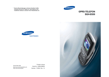 Samsung SGH-E630 Benutzerhandbuch | Manualzz