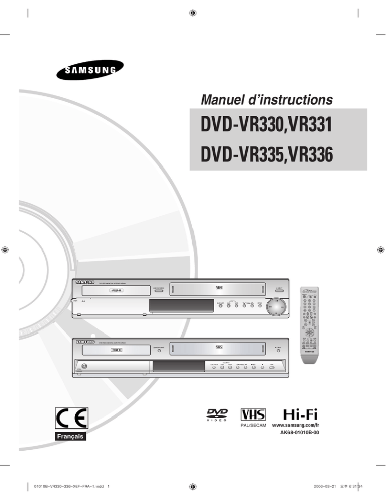 Samsung DVD-VR335, DVD-VR336, DVD-VR330 User manual | Manualzz