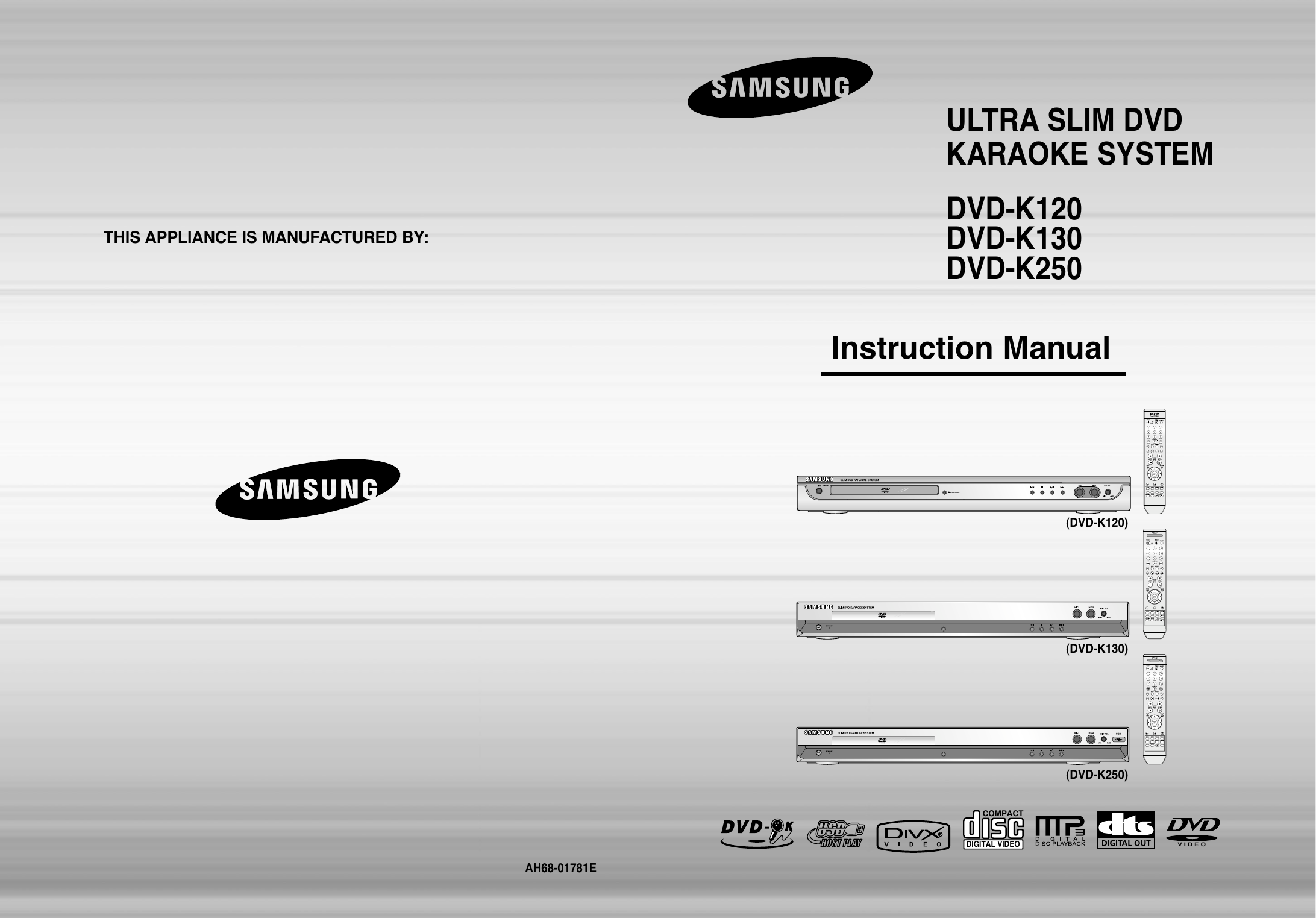 Samsung DVDK250 User guide Manualzz