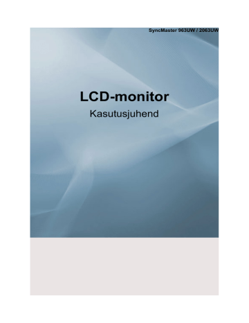 LCD-monitor. Samsung 963UW, 2063UW | Manualzz