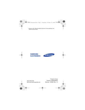 Kõnekirjed. Samsung SGH-D500B, SGH-D500 | Manualzz
