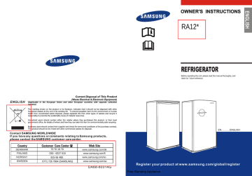 Samsung RA12CCSWQN Safety and Operating Instruction | Manualzz