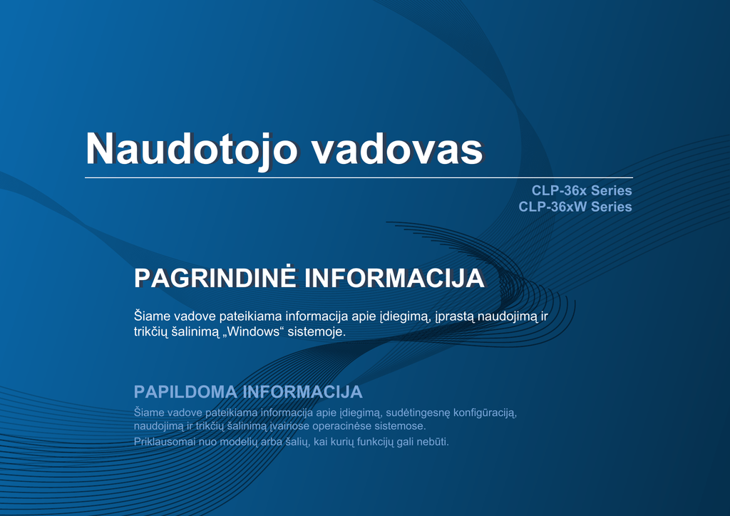 Samsung Clp 365 Spalvotas Lazerinis Spausdintuvas 18 4 Ppm Vartotojo Vadovas Manualzz