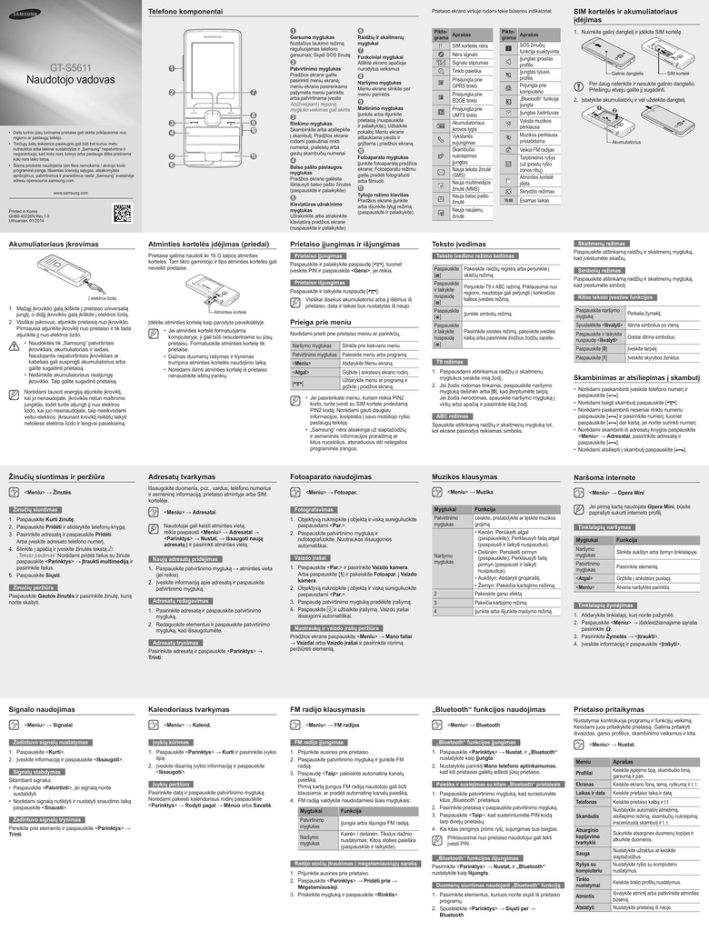 Samsung Gt S5611 User Manual Manualzz