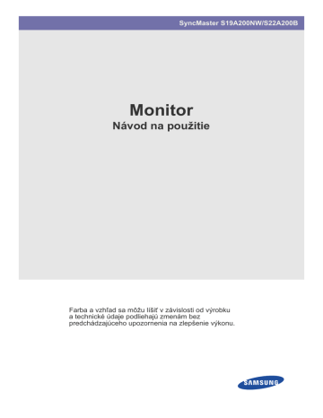 Samsung S19A200NW Používateľská príručka | Manualzz