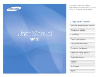 Uso de la pantalla de inicio. Samsung SAMSUNG SH100, SH100 | Manualzz