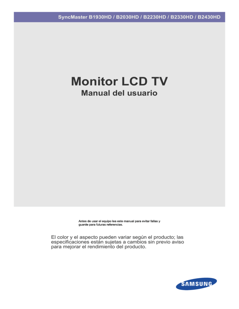 Samsung B2430HD, B2230HD, B1930HD, B2030HD, B2330HD User manual | Manualzz