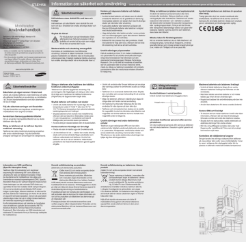Samsung GT-E1150I Bruksanvisningar | Manualzz