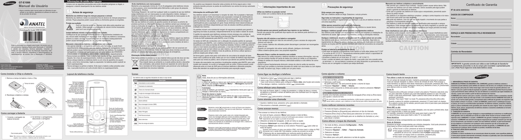 Samsung Gt E1086l A Manual Do Usuario Manualzz