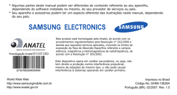 Samsung SGH-E256 Manual do usuário | Manualzz