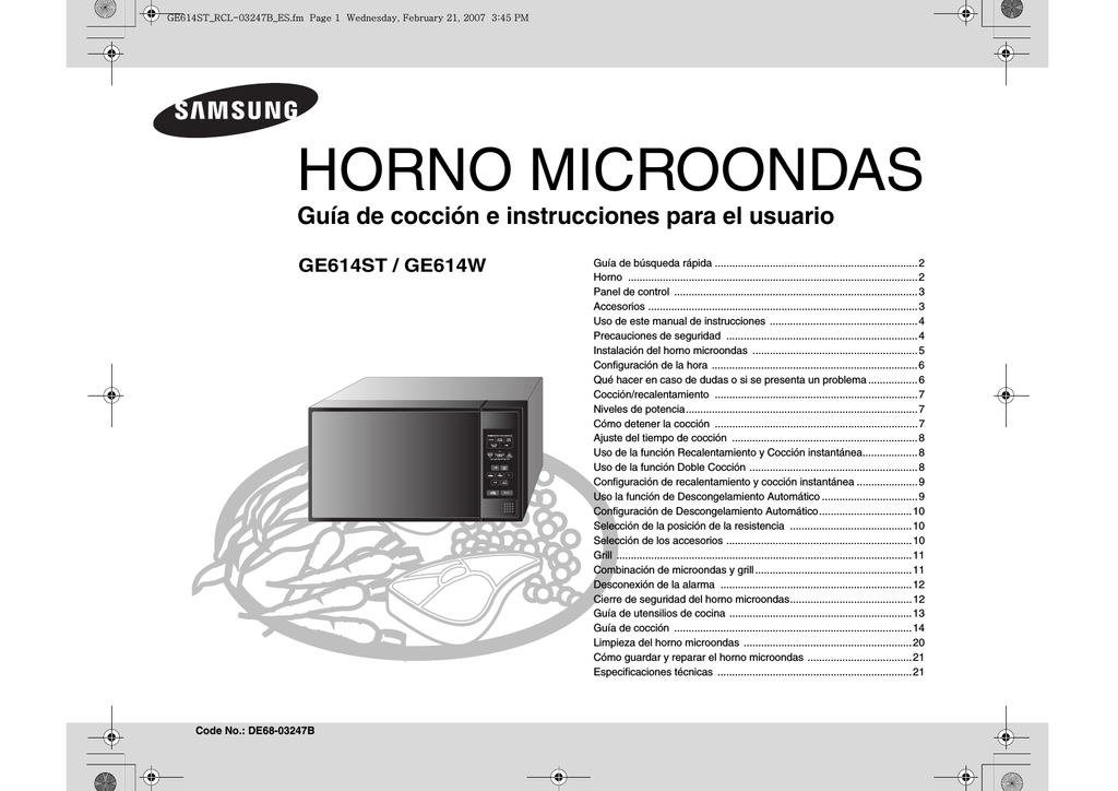 Samsung GE614ST User manual | Manualzz