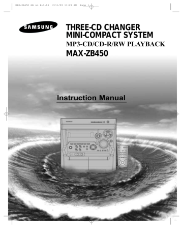 Samsung MAX-ZB450 Instruction manual | Manualzz