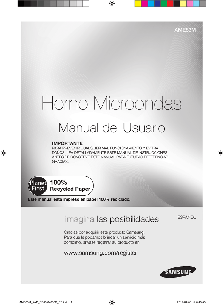 Samsung AME83M Manual de usuario | Manualzz