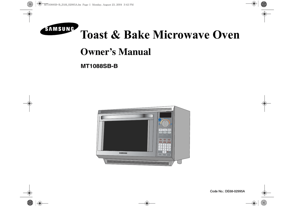 samsung mt1088sb toast and bake microwave oven