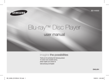 Samsung Blu-ray Player H4500 User Manual | Manualzz