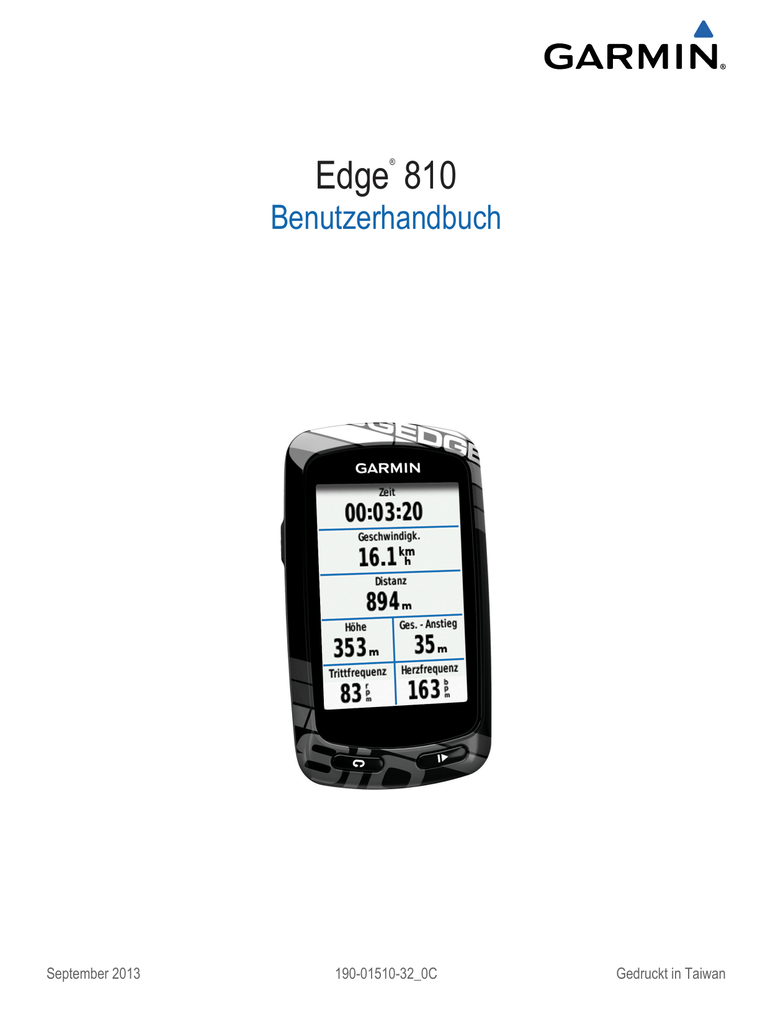 Garmin Edge® 810 Benutzerhandbuch Anleitung Manualzz