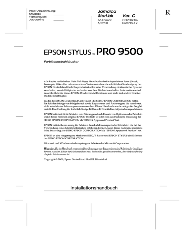 Epson Stylus Pro 9500 Installationsanleitung | Manualzz