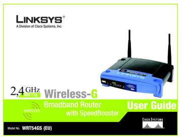 Chapter 2: Connecting the Wireless-G Broadband Router. Linksys WRT54GS, WRT54GS EU | Manualzz