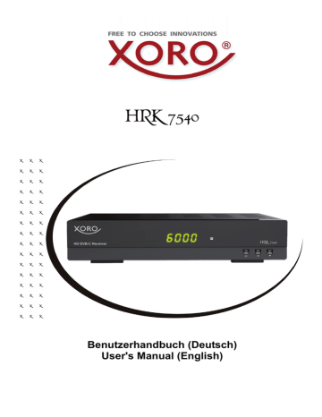 Xoro HRK 7540 Kabelreceiver (DVB-C) Benutzerhandbuch | Manualzz
