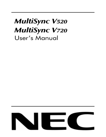 NEC MultiSync® V520 Owner Manual | Manualzz