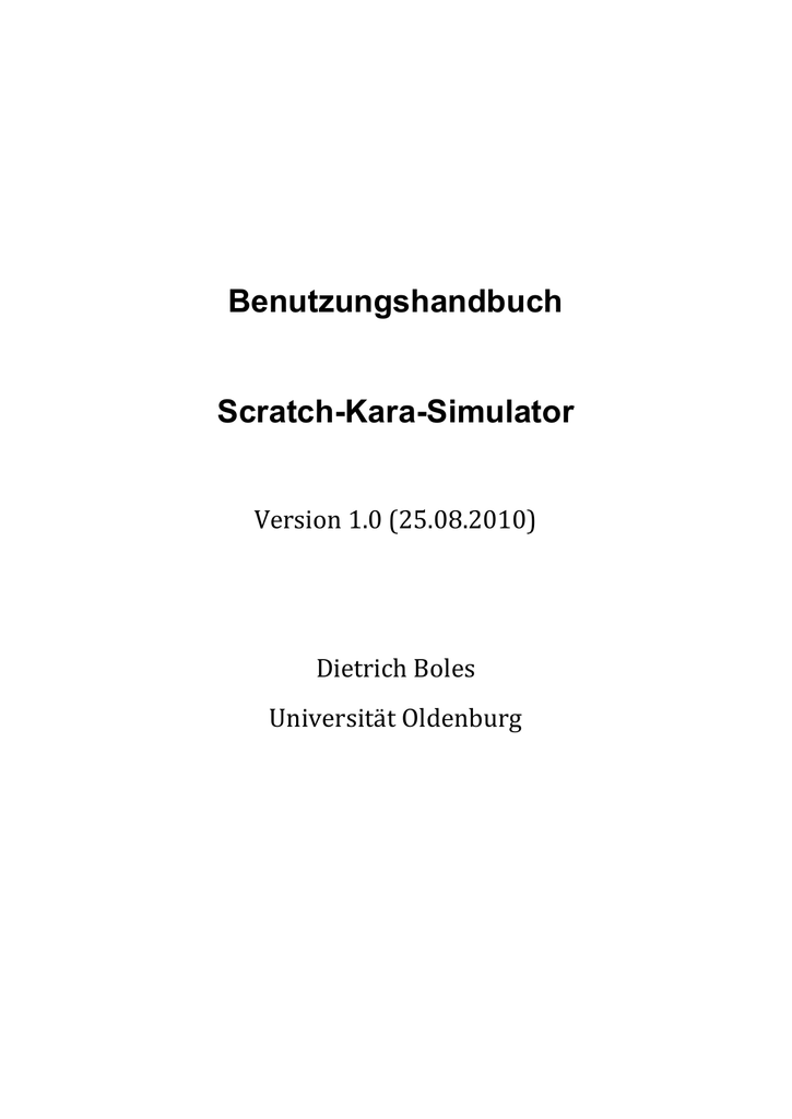 Benutzungshandbuch ScratchKaraSimulator Manualzz