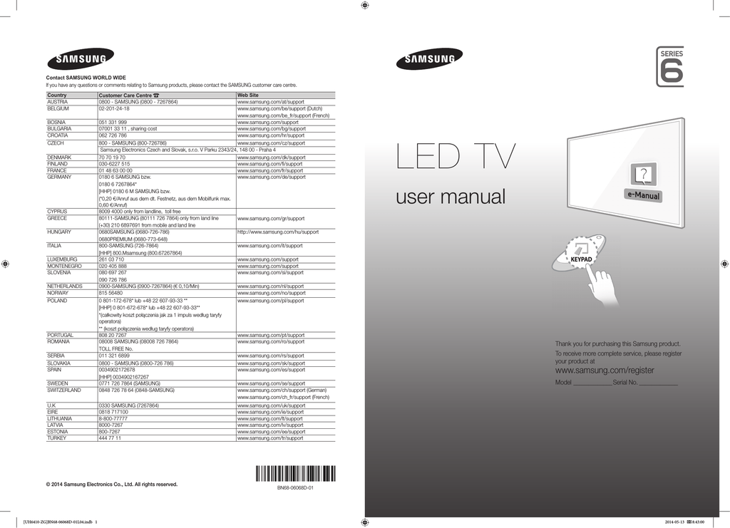 Samsung Ue40h6410ss User Manual Manualzz