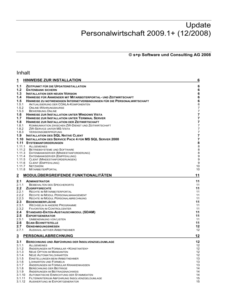 Update Personalwirtschaft 2009 1 12 2008 Manualzz