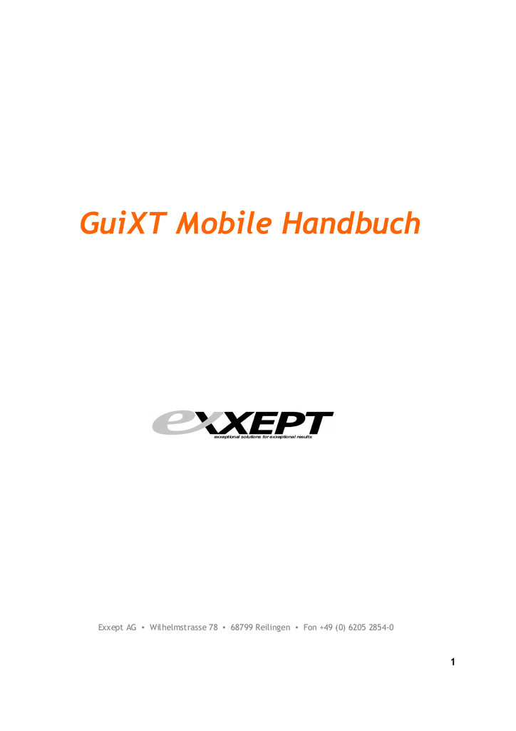 Guixt Mobile Handbuch Deutsch Beta Manualzz