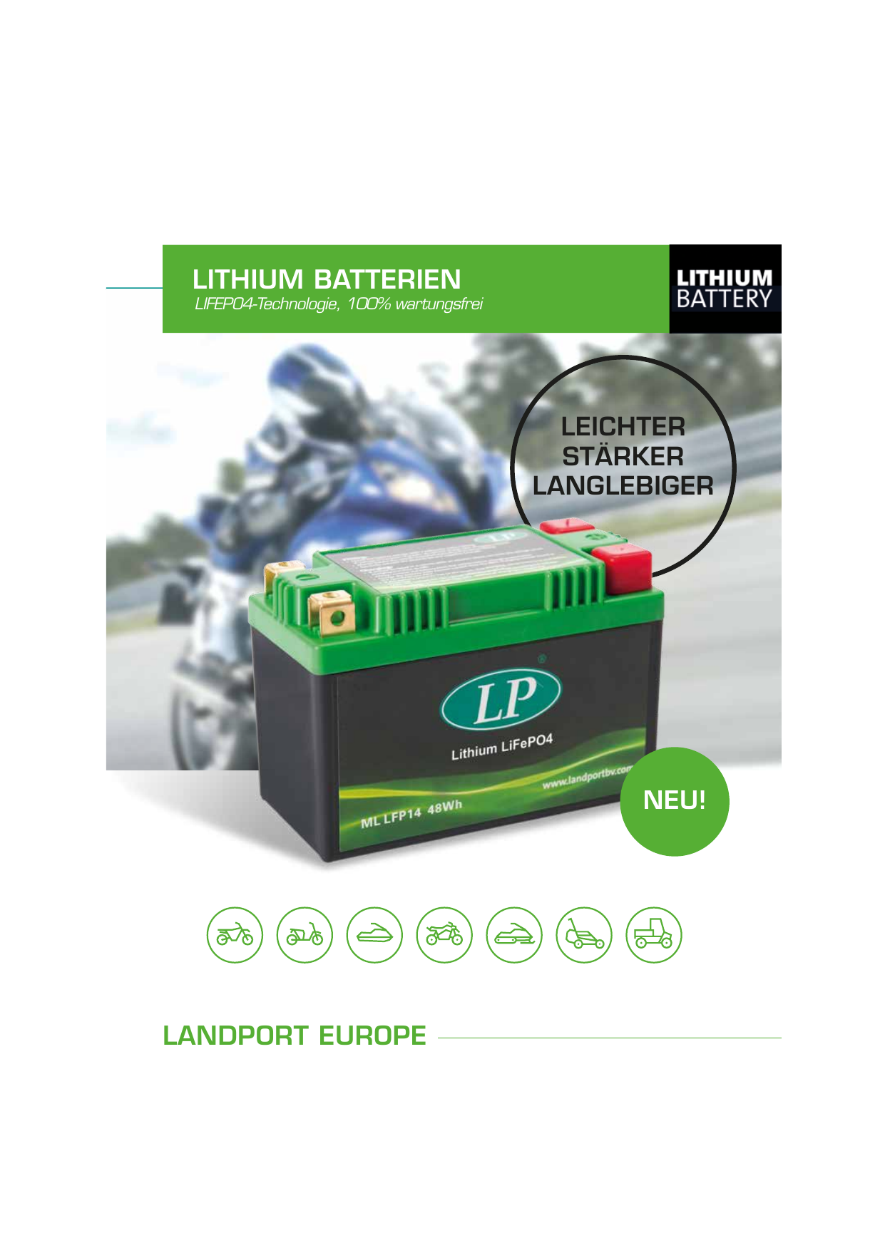 Lithium-Ionen Batterie YB5L-B Piaggio/Vespa PX 200 E 