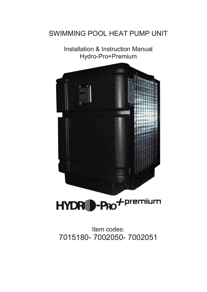 swimming pool heat pump unit Manualzz