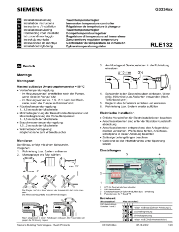 Siemens RLE 132 Installation Instructions | Manualzz